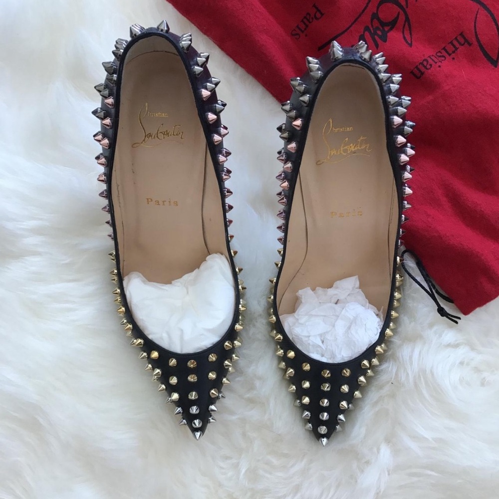 Chrisrian Louboutin Pigalle Spiked Stilettos - Picture 3 of 3